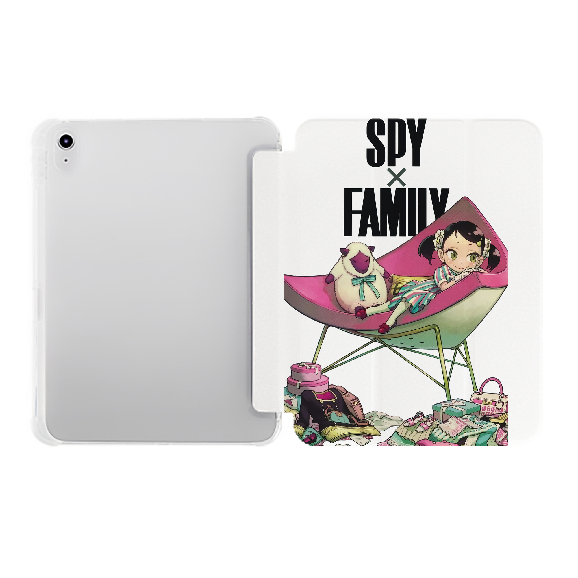 （画像用） SPY×FAMILY间谍家家酒 IPad ケース ペン収納付き 三つ折りスタンド PUレザー×シリコン 対応機種9.5/10.5/10.9インチ